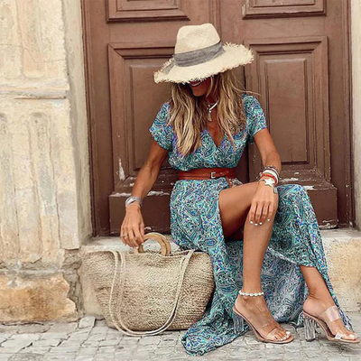 Zavando | Festliche Boho Kleid | Maxi