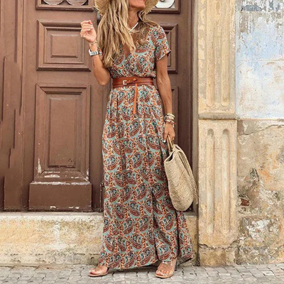 Zavando | Festliche Boho Kleid | Maxi