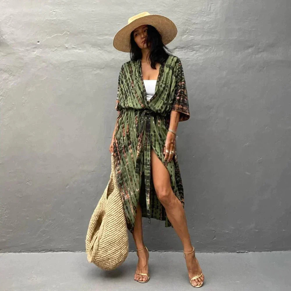 Zavando – Stilvolles Kimonokleid im Boho-Stil