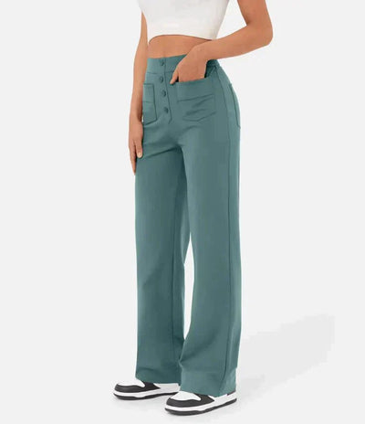 Zavando - Elastische Freizeithose mit hoher Taille