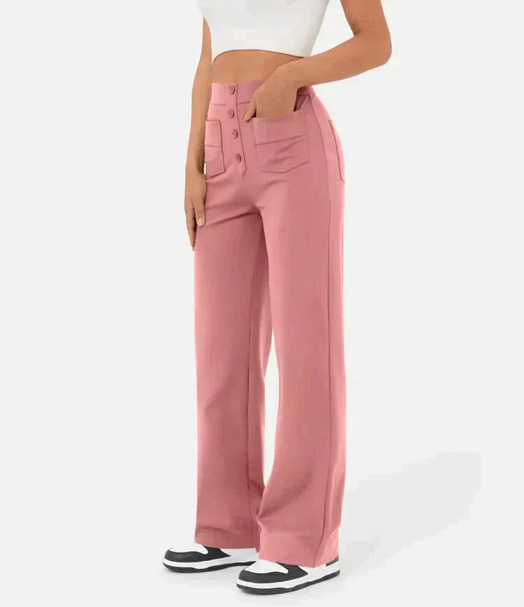 Zavando - Elastische Freizeithose mit hoher Taille