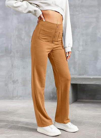 Zavando - Elastische Freizeithose mit hoher Taille