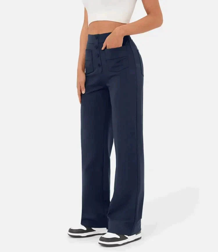 Zavando - Elastische Freizeithose mit hoher Taille