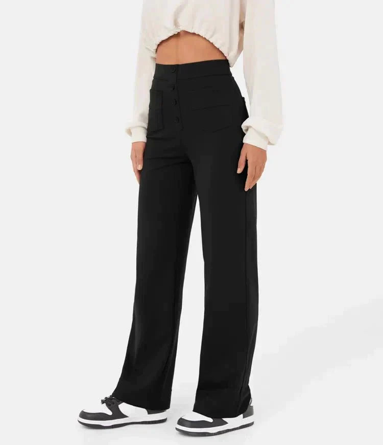 Zavando - Elastische Freizeithose mit hoher Taille