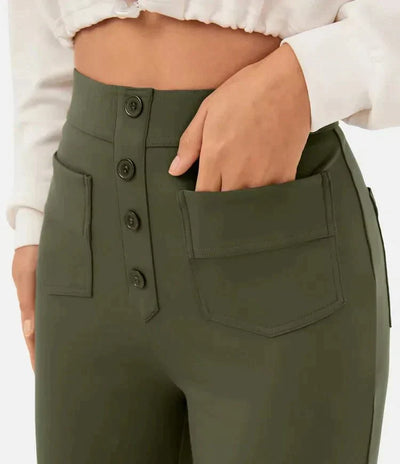 Zavando - Elastische Freizeithose mit hoher Taille