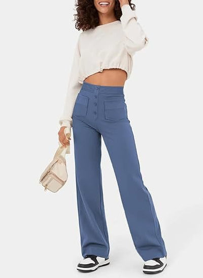 Zavando - Elastische Freizeithose mit hoher Taille