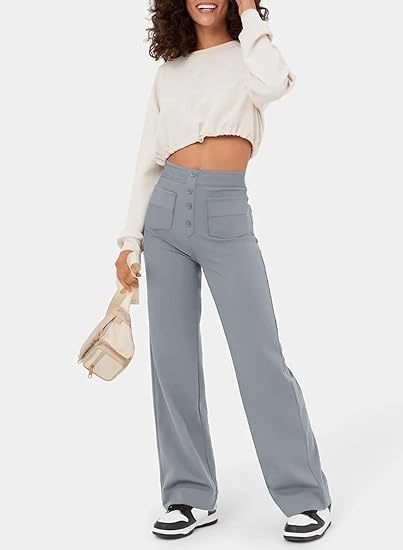 Zavando - Elastische Freizeithose mit hoher Taille