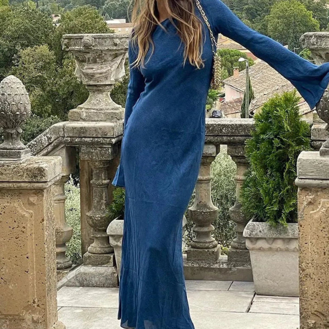 Elegantes Kleid Mit Langen Ärmeln Für Damen | Maxi