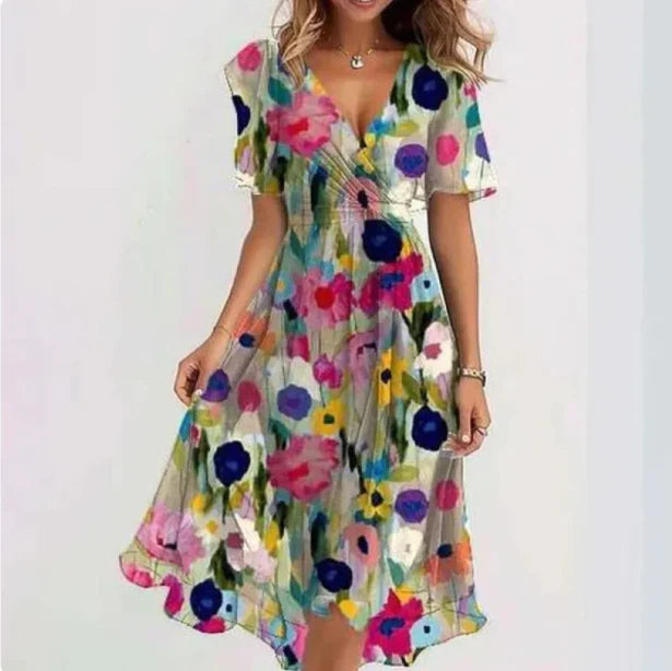 Wickelkleid Mit V Ausschnitt Für Damen | Midi
