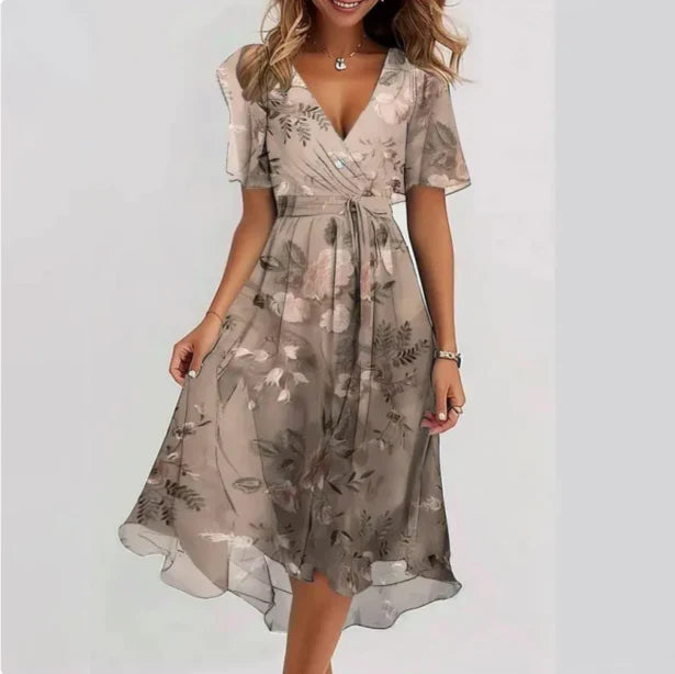 Wickelkleid Mit V Ausschnitt Für Damen | Midi