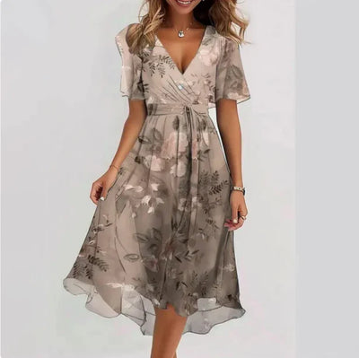 Wickelkleid Mit V Ausschnitt Für Damen | Midi
