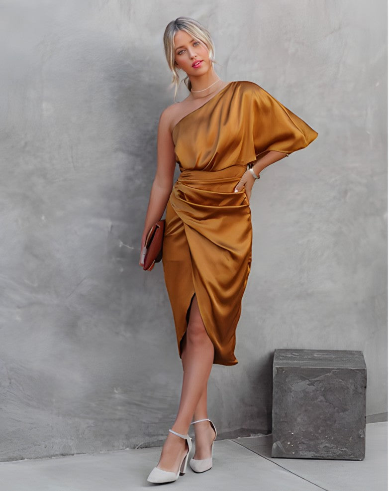 Wickelkleid Mit Einer Schulter Für Damen | Mini