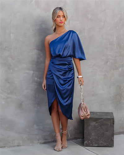 Wickelkleid Mit Einer Schulter Für Damen | Mini