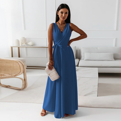 Wickelkleid Mit V ausschnitt Und Ärmeln Für Damen | Maxi