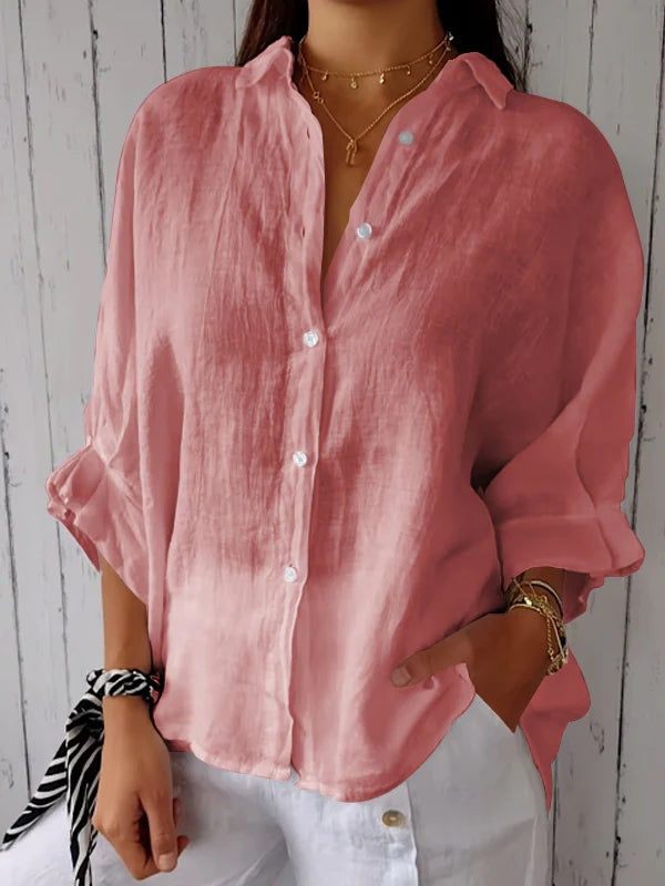 Zavando – Weiche elegante Knopf-bluse für jeden Anlass