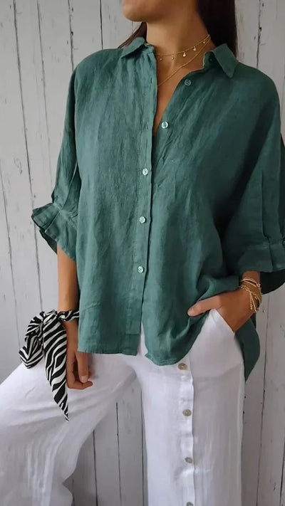 Zavando – Weiche elegante Knopf-bluse für jeden Anlass