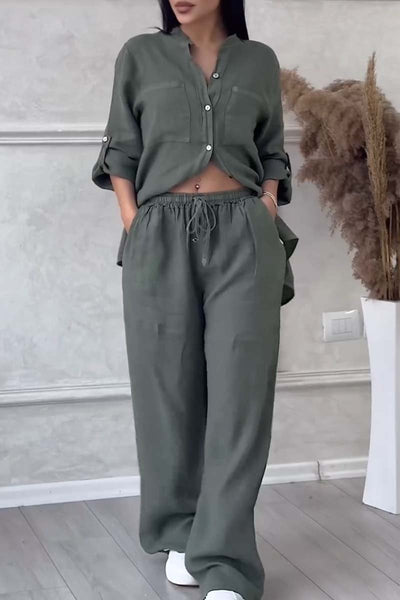Zavando-Set für Frauen - luftige Bluse & weite Hose