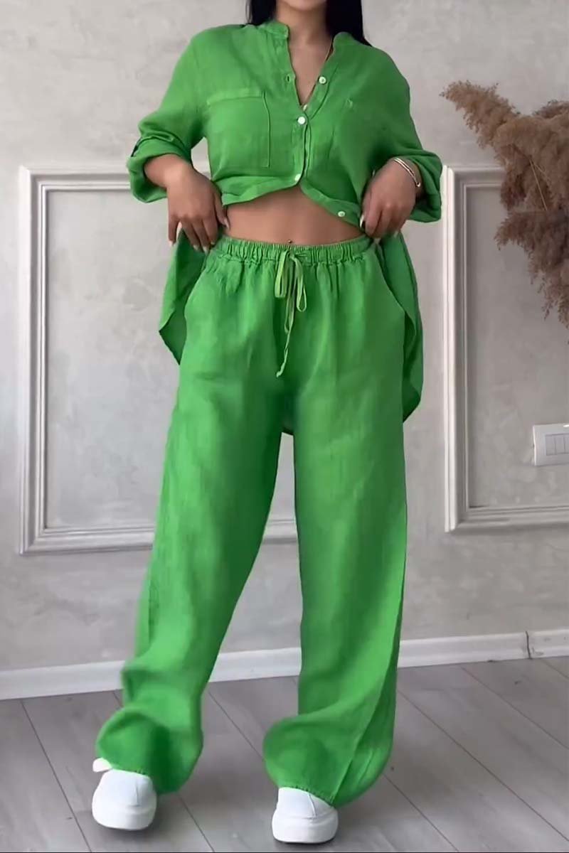 Zavando-Set für Frauen - luftige Bluse & weite Hose