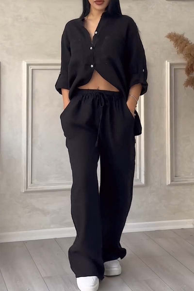 Zavando-Set für Frauen - luftige Bluse & weite Hose