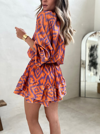 Zavando - Elegantes orangefarbenes Sommerkleid