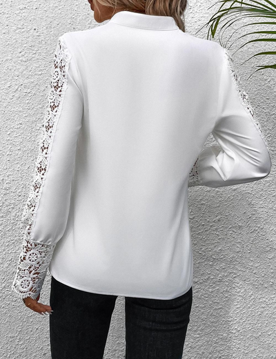 Zavando | Damen Langarm Oberteile | Weiß Top