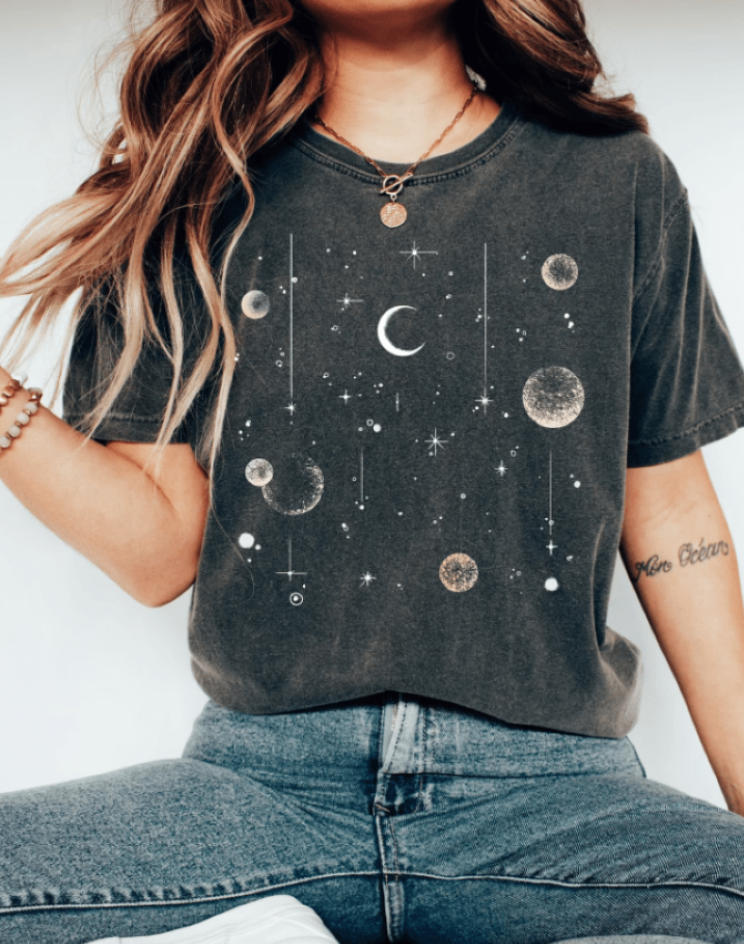 Zavando - Damen T-Shirt Astronomie Weltraum