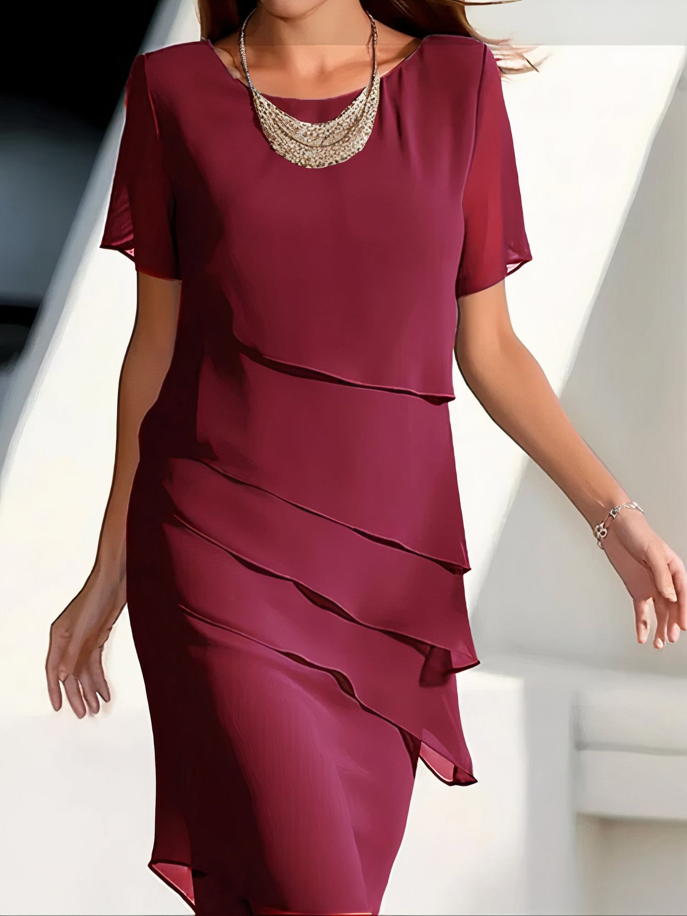 Zavando – Stufiges Chiffonkleid