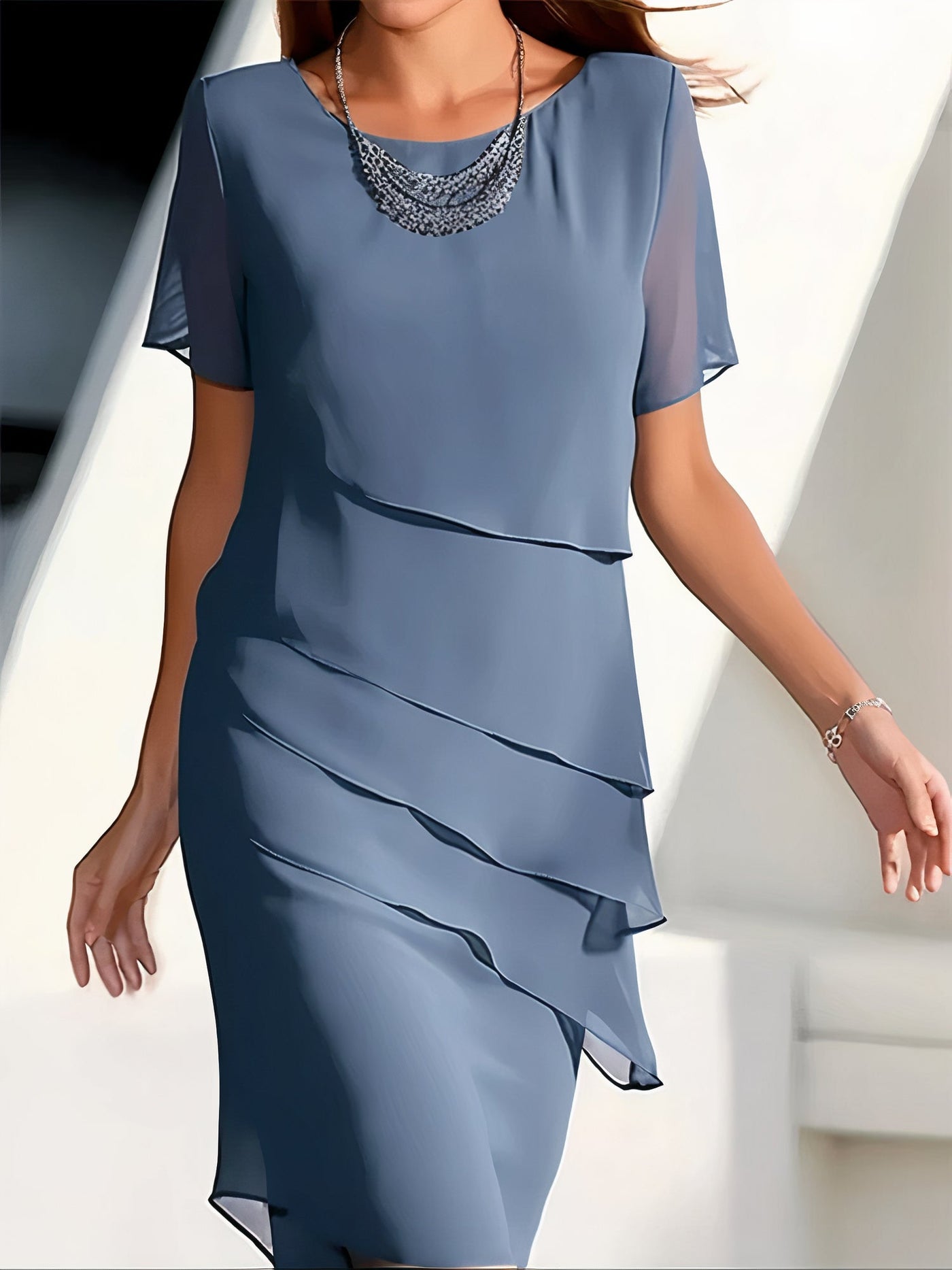 Zavando – Stufiges Chiffonkleid