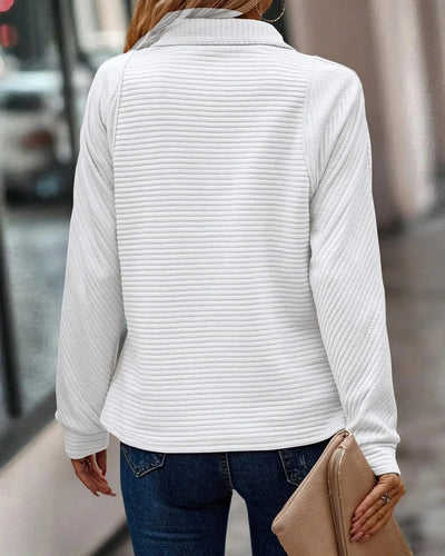 Zavando - Damen-Pullover - V-Ausschnitt Reißverschluss