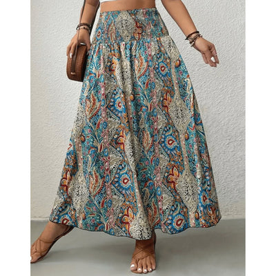Zavando – Weiche Bohemian Maxi-Rock mit Paisley-Design