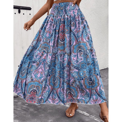 Zavando – Weiche Bohemian Maxi-Rock mit Paisley-Design