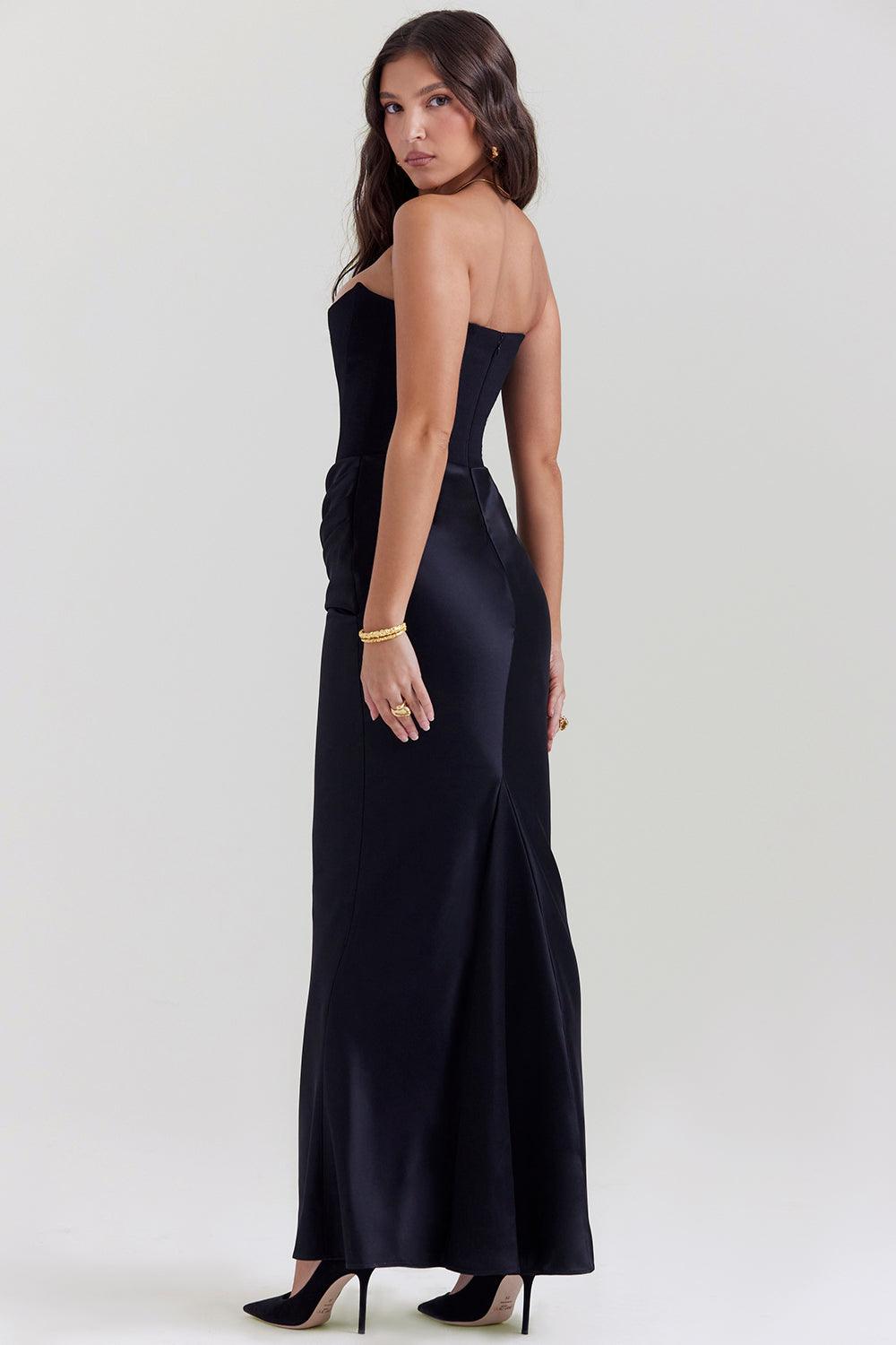 Zavando - Elegantes trägerloses Korsett Maxikleid