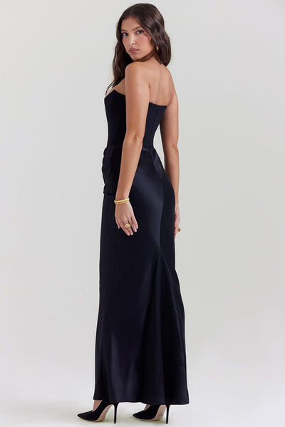 Zavando - Elegantes trägerloses Korsett Maxikleid