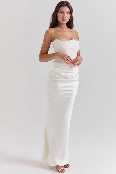 Zavando - Elegantes trägerloses Korsett Maxikleid