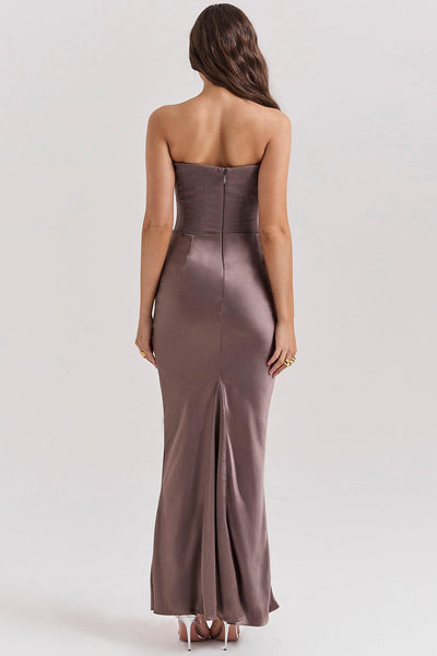 Zavando - Elegantes trägerloses Korsett Maxikleid