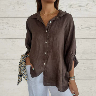 Zavando – Weiche elegante Knopf-bluse für jeden Anlass