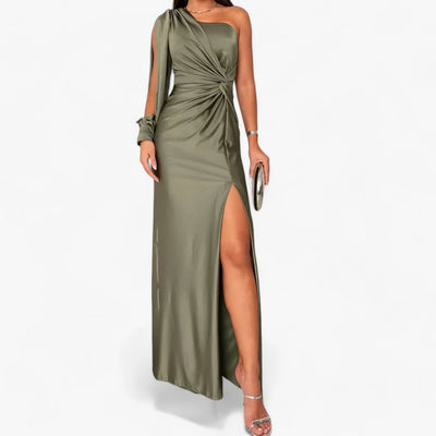 Zavando - Langes Kleid aus Satin - Elegant und bequem