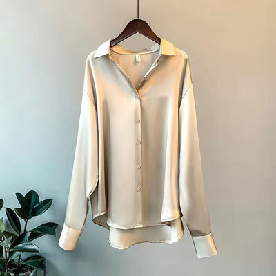 Zavando - Elegante Satinbluse mit fließendem Schnitt