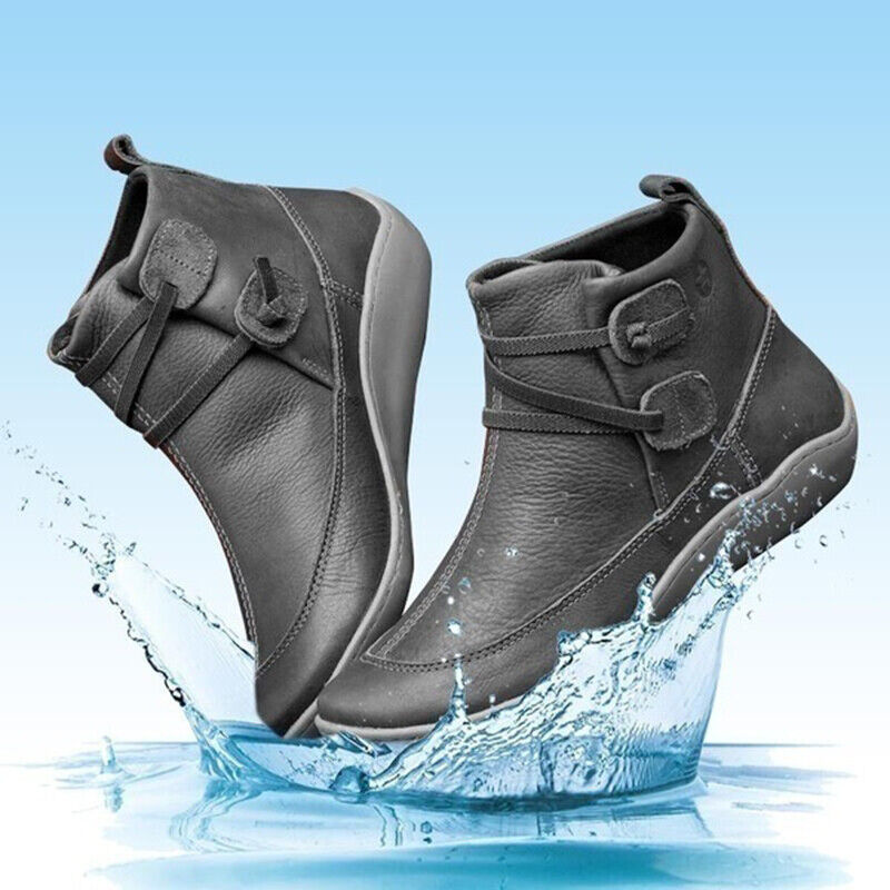 Zavando - Damen Schneestiefel Wasserdicht Leder Orthopädische Schuhe