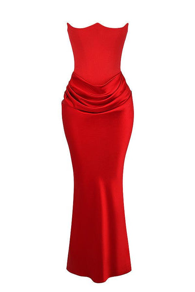 Zavando - Elegantes trägerloses Korsett Maxikleid