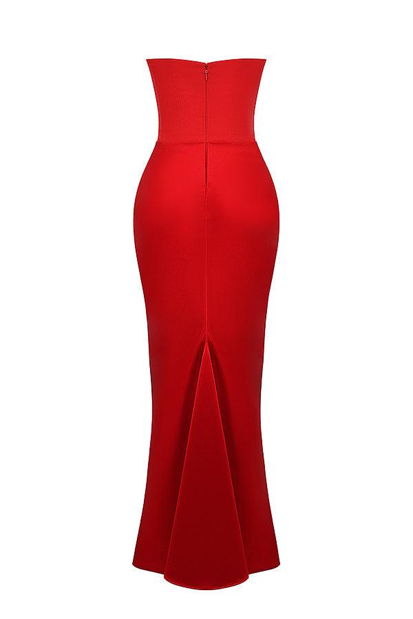 Zavando - Elegantes trägerloses Korsett Maxikleid