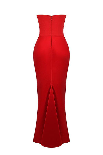 Zavando - Elegantes trägerloses Korsett Maxikleid