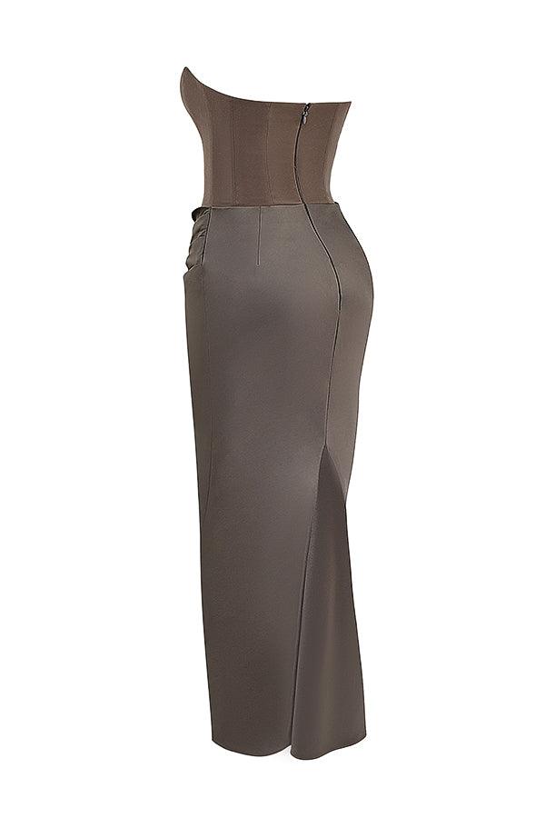 Zavando - Elegantes trägerloses Korsett Maxikleid
