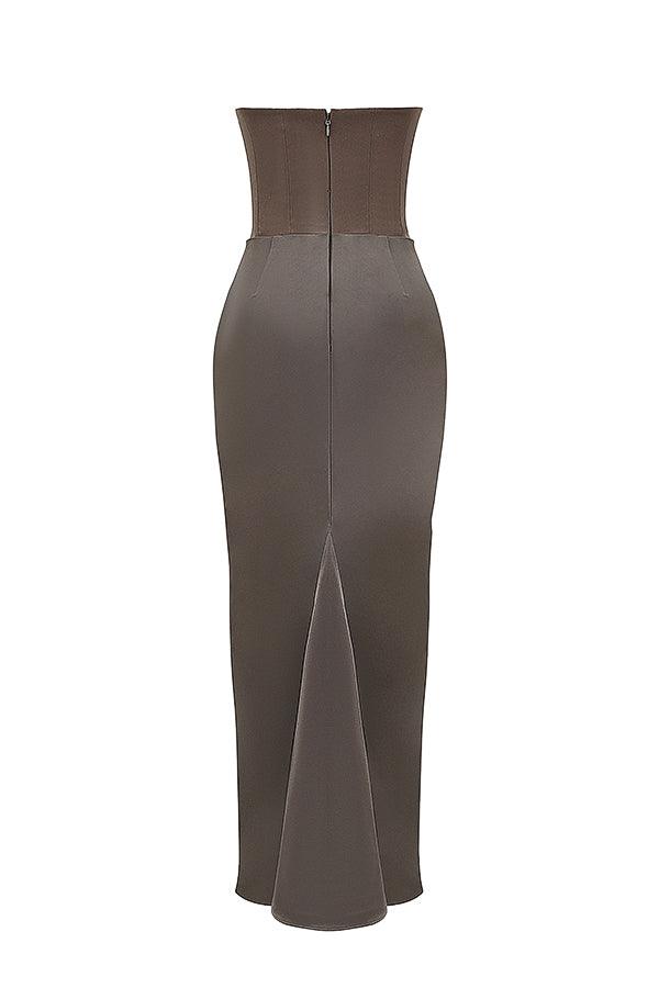 Zavando - Elegantes trägerloses Korsett Maxikleid