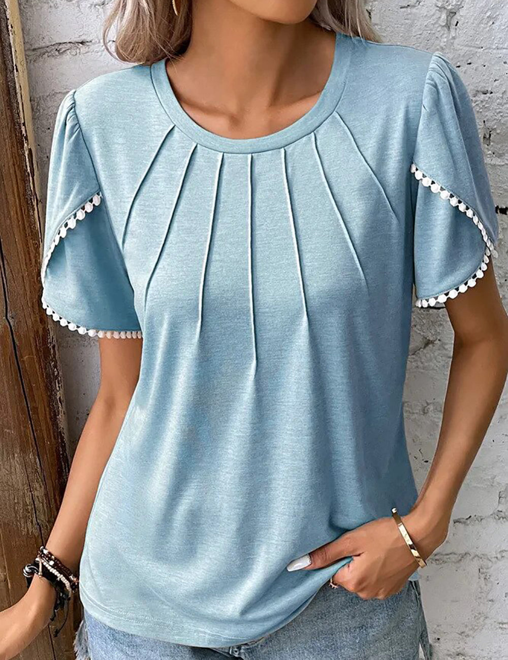 Zavando | Oberteile Damen Schick | Weiß Top