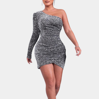 Zavando | Schwarz Paillettenkleid | Mini