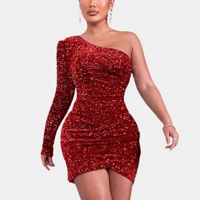 Zavando | Schwarz Paillettenkleid | Mini