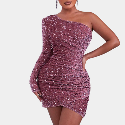 Zavando | Schwarz Paillettenkleid | Mini