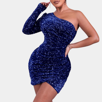 Zavando | Schwarz Paillettenkleid | Mini