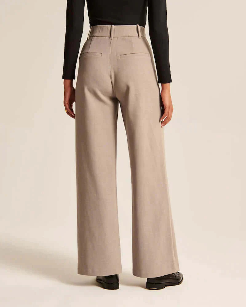 Zavando | Damen Schwarz Weite Hose | Elegant